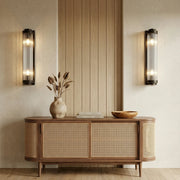 Ribbed Glass Column Wall Sconce