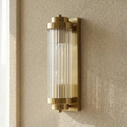 Ribbed Glass Column Wall Sconce