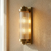 Ribbed Glass Column Wall Sconce