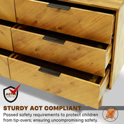 Mid-Century Wood-Grain Six-Drawer Dresser — additional product view 15
