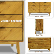 Mid-Century Wood-Grain Six-Drawer Dresser — additional product view 18