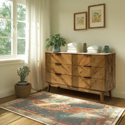 Mid-Century Six-Drawer Wood Dresser