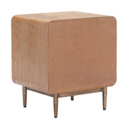 Rounded Wood-Grain Nightstand — scale reference and proportion detail