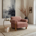 Arc Iron Marble Side Table — Arched iron tray table with brass-tone finish and veined marble-look stone base