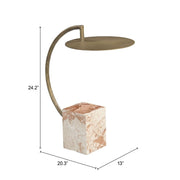 Arc Iron Marble Side Table — detail of finish and surface variation