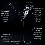 Vortex Crystal Martini Glasses – Set of 2 Luxury Stemware – cocktail glasses (view 6) | Roost & Roam