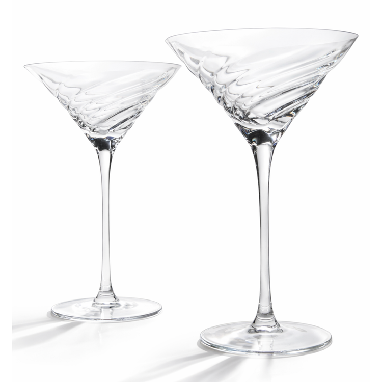Vortex Crystal Martini Glasses – Set of 2 Luxury Stemware – cocktail glasses | Roost & Roam