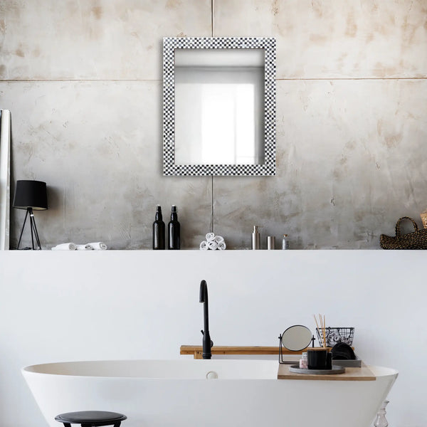Checkered Bone Inlay Wall Mirror
