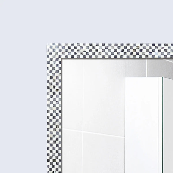 Checkered Bone Inlay Wall Mirror