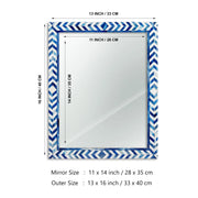Blue Bone Inlay Chevron Wall Mirror