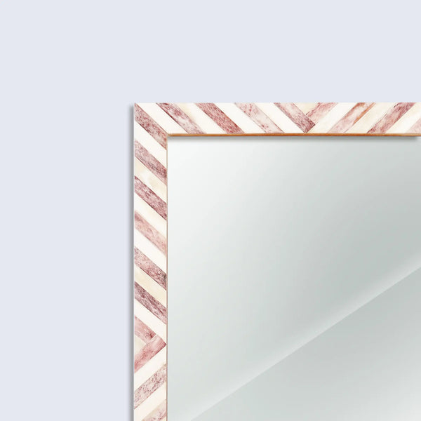 Chevron Bone Inlay Wall Mirror