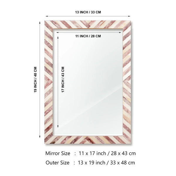 Chevron Bone Inlay Wall Mirror