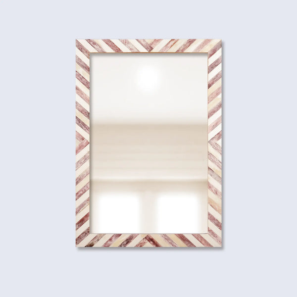 Chevron Bone Inlay Wall Mirror
