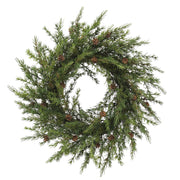 Faux Pine Wreath with Pinecones, 28 in