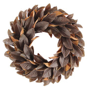 Faux Brown Magnolia Leaf Wreath 30 in