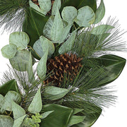 Faux Magnolia Eucalyptus Pinecone Wreath