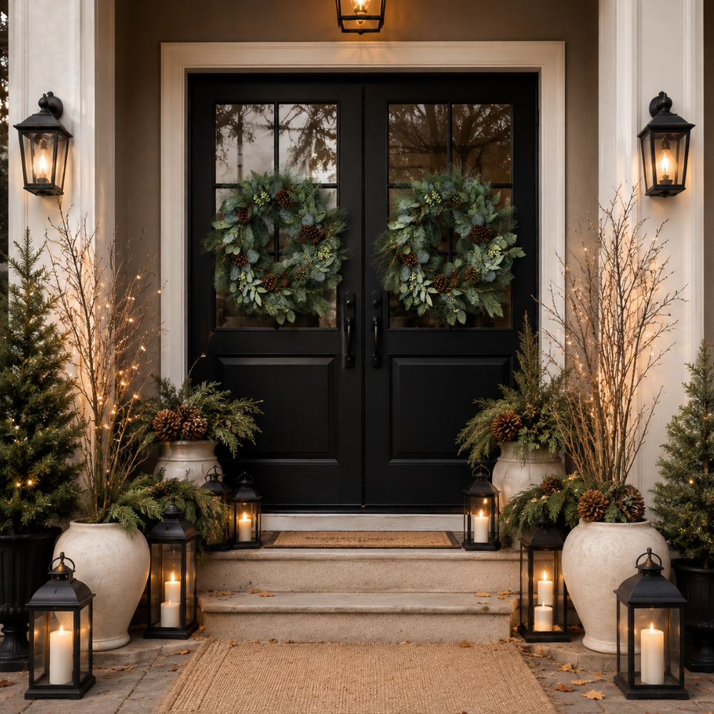 The wreath that does the decorating for you