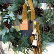 Faux Magnolia Eucalyptus Pinecone Wreath
