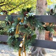 Faux Magnolia Eucalyptus Pinecone Wreath