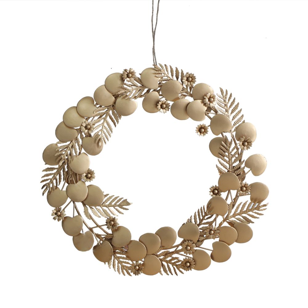 Mixed Metal Iron Wreath Ornament, 12 in
