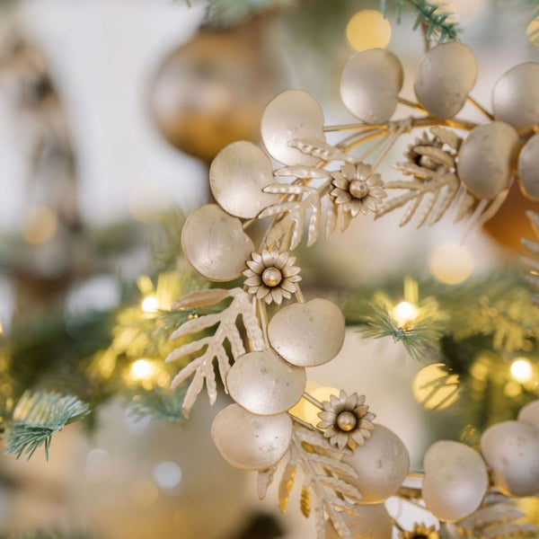 Mixed Metal Iron Wreath Ornament, 12 in