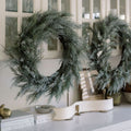 Flocked Cedar Wreath, 30 in