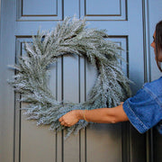 Flocked Cedar Wreath, 30 in