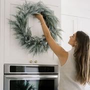 Flocked Cedar Wreath, 30 in