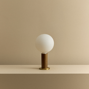 Walnut Knuckle Table Lamp with Sphere IV LED Bulb