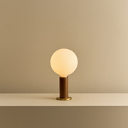 Walnut Knuckle Table Lamp with Sphere IV LED Bulb