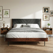 Chevron Upholstered Wood Platform Bed — alternate view or variant option