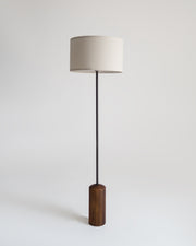 Wood Base Drum Shade Floor Lamp