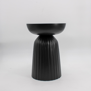 Fluted Matte Black Accent Table