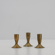 Antique Brass Iron Candleholders, Set of 3