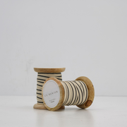 Cream & Black Striped Ribbon, Set of 2