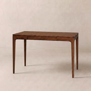 Rubber Wood Writing Desk with Drawers — Tapered rubber wood desk with two drawers for everyday focused work