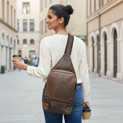 Full-Grain Leather Crossbody Sling Bag