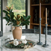 Round Pewter Aluminum Serving Tray