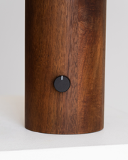 Wood-Grain Column Table Lamp