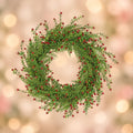 Faux Boxwood Cypress Berry Wreath, 24 in