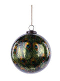 Glass Peacock Feathers Ornament, 5 in
