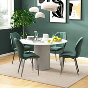 Grid-Tufted Upholstered Dining Chair Set — packaging and unboxing view