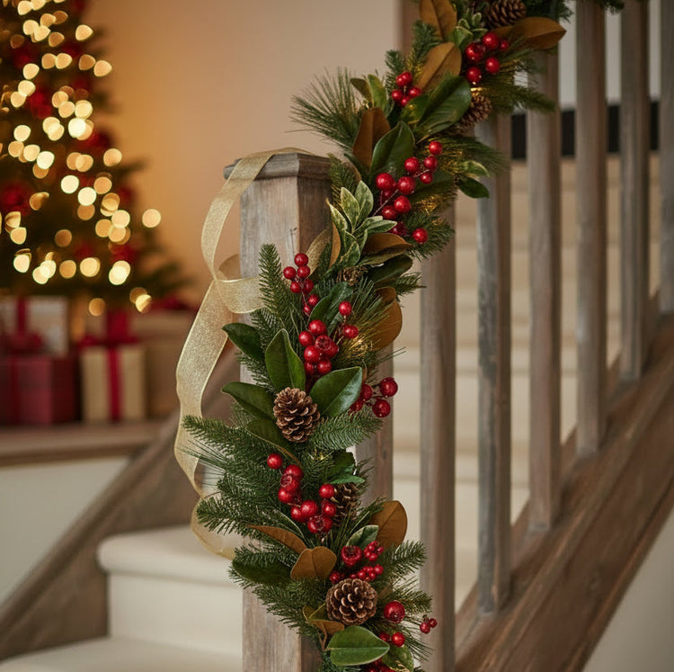 Magnolia, Pine, Holly & Berry Garland, 60 in