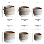 Woven-Texture Cement Flower Planter