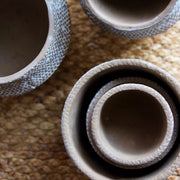 Woven-Texture Cement Flower Planter