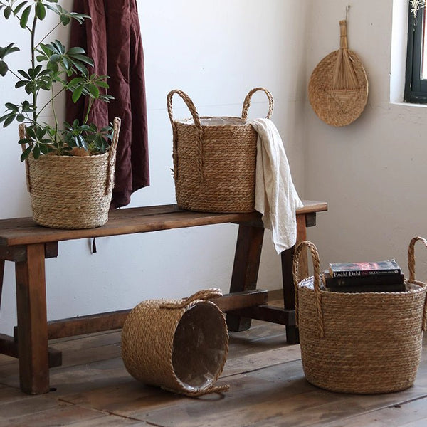 Handwoven Seagrass Basket Planter