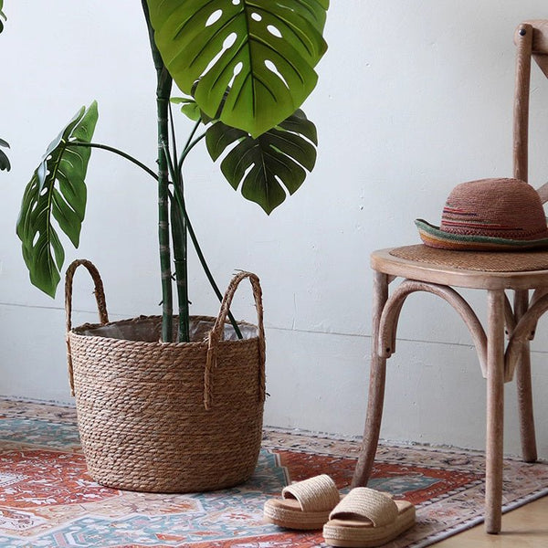 Handwoven Seagrass Basket Planter