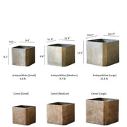Wood-Grain Magnesium Clay Square Planter