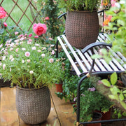 Dimple-Textured Cement Planter