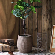 Dimple-Textured Cement Planter